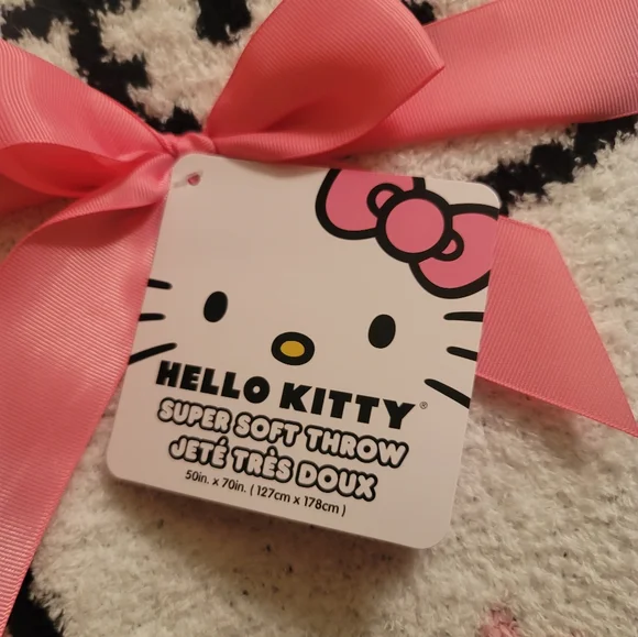 Hello Kitty Spring  Throw Blanket Pink Flowers New Super Soft 50x70 - Picture 3 of 6